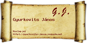 Gyurkovits János névjegykártya