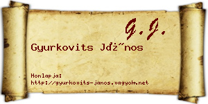 Gyurkovits János névjegykártya